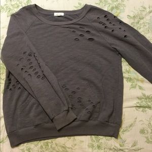 Gray hole sweater